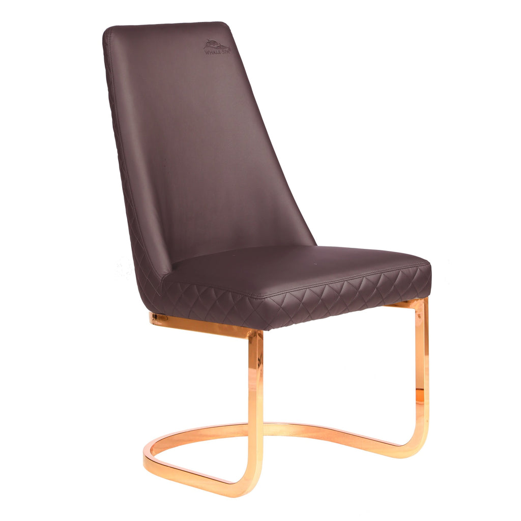 Waiting Chair Diamond 8109 with Rose Gold Accents in Chocolate Brown Whale Spa - Waiting Chairs