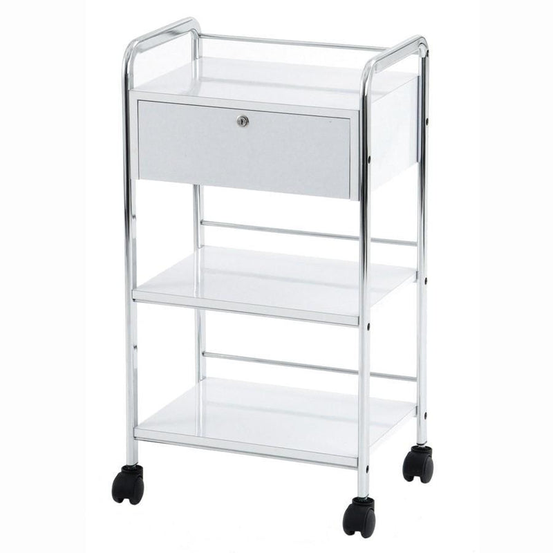 Whale Spa Waxing Trolley White Whale Spa, 18"x13"x33", with drawer, shelves & wheels.